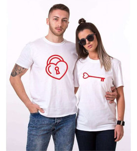 Tshirthane Kalbimin Kilidi Sevgili Kombinleri Tshirt Kombini (Tek Ürün Fiyatıdır.)