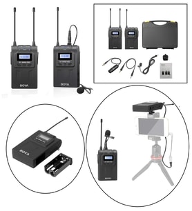 Kameralar İçin WM8 Pro K1 Kablosuz Tekli Yaka Mikrofonu