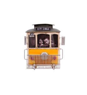 Dekoratif Metal Çerçeve Tramvay Temalı Vintage Hediyelik