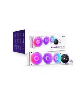 NZXT 360MM LCD KRAKEN ELITE 360 RGB v2 RL-KR36E-W2 AM5-1851p Sıvı Soğutmalı İşlemci Fanı Beyaz