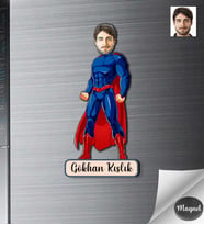Kişiye Özel Süperman Erkek Ahşap Magnet -1