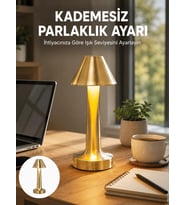 LED Masa Lambası 3 Renk Ayarlı Şarjlı Kablosuz Modern Tasarım Yeni Nesil