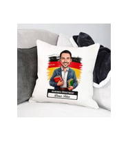 Erkek Almanca Öğretmeni Karikatürlü Yastık