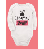 Organik Baskılı Pamuklu Unisex Bebek Body UZUNE268