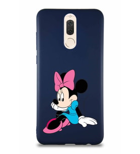 Huawei Mate 10 Lite Soft Premier Kapak Minnie Mouse-E Tasarımlı Silikon Kılıf - Lacivert (Şeffaf)