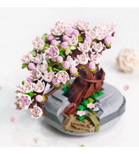 LZ1661 LOZ Eternal Flowers Serisi - Pembe Sakura Kiraz Ağacı 426 Parça Yapım Seti