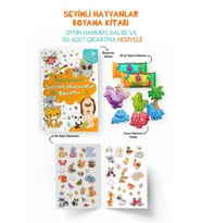 Sevimli Hayvanlar Boyama Kitabı - Oyun Hamurlu - 3 Yaş +