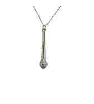 Mikrofon Figürlü Unisex Kolye – Metal 60 cm Zincir (Gümüş)