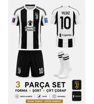 Juventus Kenan Yıldız Çocuk Futbol Forması Takımı 3 Parça Çorap Hediyeli