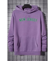 Unisex New Jersey Baskılı Sweatshirt (Lila)