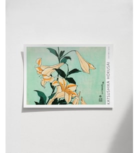 Çerçevesiz Poster Hokusai Zambaklar (Çok Renkli)