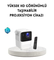 Taşınabilir Akıllı 1080P Projektör – 64GB Hafıza, 2GB RAM, Full HD Görüntü, Kumandalı