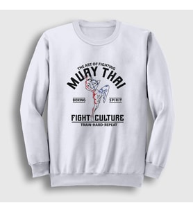 Presmono Unisex Beyaz Fight Culture Mma Ufc Muay Thai Sweatshirt 452343tt (Beyaz)