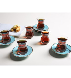 PORLAND SEASONS TURKUAZ 12 PARÇA 6 KİŞİLİK ÇAY TAKIMI