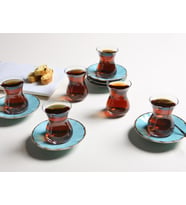 PORLAND SEASONS TURKUAZ 12 PARÇA 6 KİŞİLİK ÇAY TAKIMI