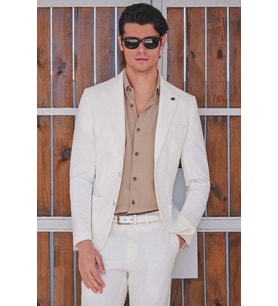 Biritli Yaka Uzun Kol Cepsiz Slim Fit Pamuklu Gömlek 1004260207