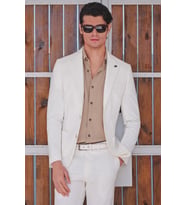 Biritli Yaka Uzun Kol Cepsiz Slim Fit Pamuklu Gömlek 1004260207