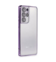 Samsung Galaxy S21 Ultra Kılıf Razer Lensli Silikon - Mor