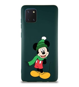 Samsung Galaxy Note 10 Lite Soft Premier Kapak Mickey Mouse-G Tasarımlı Silikon Kılıf - Yeşil (Şeffaf)