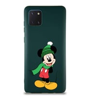 Samsung Galaxy Note 10 Lite Soft Premier Kapak Mickey Mouse-G Tasarımlı Silikon Kılıf - Yeşil (Şeffaf)