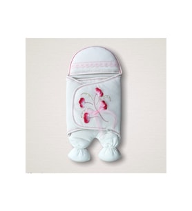 Bebek Kundağı Unisex Bebek Dış Kundak Battaniyesi Uyku Tulumu Hastane Çıkışı Kundak Battaniye (Ekru-Pembe)