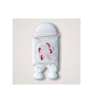 Bebek Kundağı Unisex Bebek Dış Kundak Battaniyesi Uyku Tulumu Hastane Çıkışı Kundak Battaniye (Ekru-Pembe)