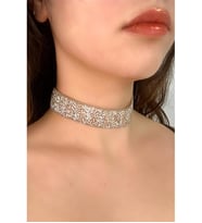 FULL KRİSTAL TAŞLI İŞLEME CHOKER TASMA KOLYE