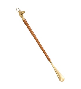 Pirinç At Tasarımı Kerata 73 Cm – Ahşap Saplı Lüks Ayakkabı Çekeceği