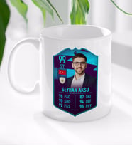 BK Gift Kişiye Özel Futbolcu Kartı Tasarımlı Beyaz Kupa Bardak-6