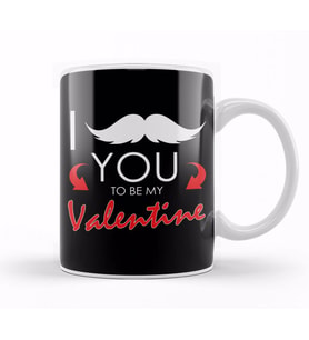 Funny I Mustache You To Be My Valentine Cute Pun T Kupa Bardak Porselen