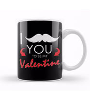 Funny I Mustache You To Be My Valentine Cute Pun T Kupa Bardak Porselen