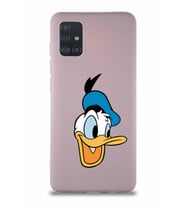 Samsung Galaxy M31S Soft Premier Kapak Donald Duck-A Tasarımlı Silikon Kılıf - Pudra (Şeffaf)