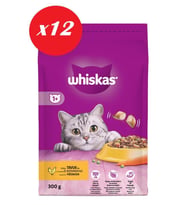Whiskas Tavuklu Sebzeli Kuru Kedi Maması 300 Gr Set 12'li