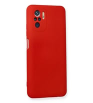 Redmi Note 10 Kılıf Nano içi Kadife Silikon - Kırmızı