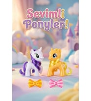 2'li Sevimli Pony Ve Unicorn Figür Oyuncak Seti - Tokalı Aksesuar Hediyeli