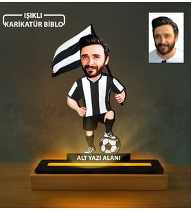 Kişiye Özel Erkek Karikatür Işıklı Taraftar Tasarımlı Biblo, Taraftar Hediyesi