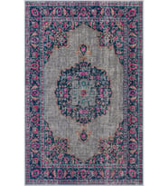 Eliana Home Baskılı, Yıkanabilir Kaymaz Taban Salon Halısı LNA1642-HT753 100x150 cm (Mavi)