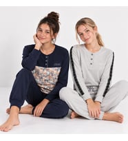 Genç Kadın Pamuklu Yakası Düğmeli Cepli Hediyelik 2 Adet 2'li Alt Üst Pijama Takımı AL507 V2, AL501 V2 BB2455