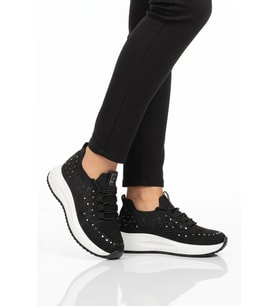 Guja Siyah Anorak Hafif Taş İşlemeli Kadın Casual Ayakkabı 26Y301 G