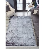 Dijital Kaymaz Yıkanabilir Gri Minimalist Salon Halısı Mutfak Halısı Koridor Halısı Yolluk HLN1852