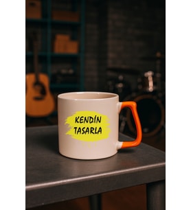 Kendin tasarla bardak - Kişiye özel bardak (Turuncu)