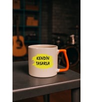 Kendin tasarla bardak - Kişiye özel bardak (Turuncu)