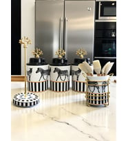 Çeyiz Seti - 102 Zebra At Desenli Gold
