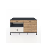 Kronos Konsol Tek Raflı 4 Çekmeceli 2 Kapaklı 176x59x99 Antrasit-Aytaşı/Çam