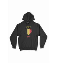 Gent Belçika Bayraklı Kalpli Siyah Sweatshirt Hoodie