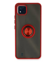 Newface Realme C11 2021 Kılıf Montreal Yüzüklü Silikon Kapak - Kırmızı