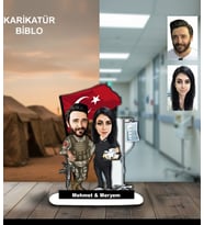 KİŞİYE ÖZEL ASKER,HEMŞİRE TASARIMLI KARİKATÜR BİBLO B101