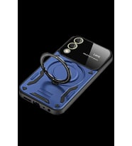Pilelistore   Samsung Galaxy S25 Edge Kılıf Joy Lens Standlı Kapak - Lacivert
