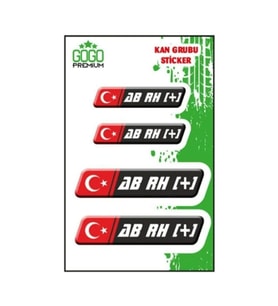 Gogo Kan Grubu AB Rh(+) Siyah Dörtlü Damla Etiket II