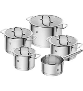 Zwilling Trueflow Tencere Seti, 5 Parça, Entegre Süzgeçli, Cam Kapaklı, Indüksiyonlu Ocaklara Uygun, (Çok Renkli)